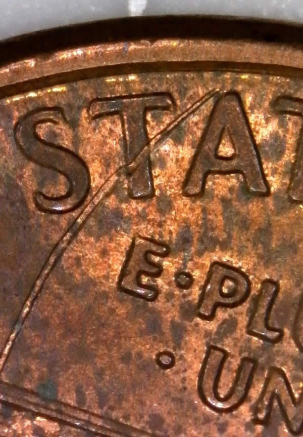 1996-P-Lincoln-Cent-With-Reverse-Struck-Through-Was-Soaked-In-Acetone